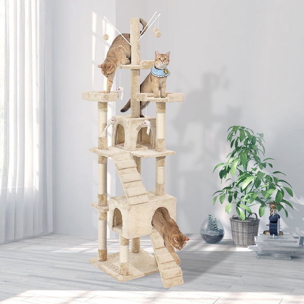 Pawz Cat Tree Scratching Post Scratcher Beige Furniture & Scratchers