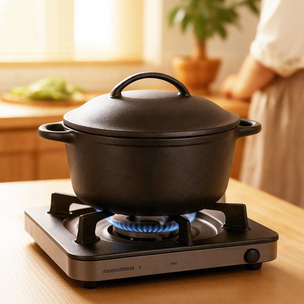 Pawz 6.6L Cast Iron Dutch Oven Heavy Duty Casserole Pot Casserole Pans