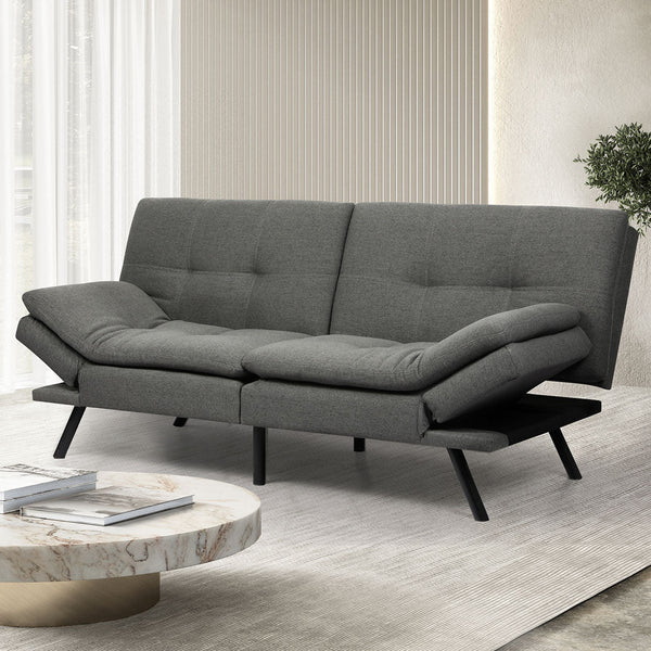 Levede Sofa Bed Futon Recliner Lounge Grey Sofa Beds