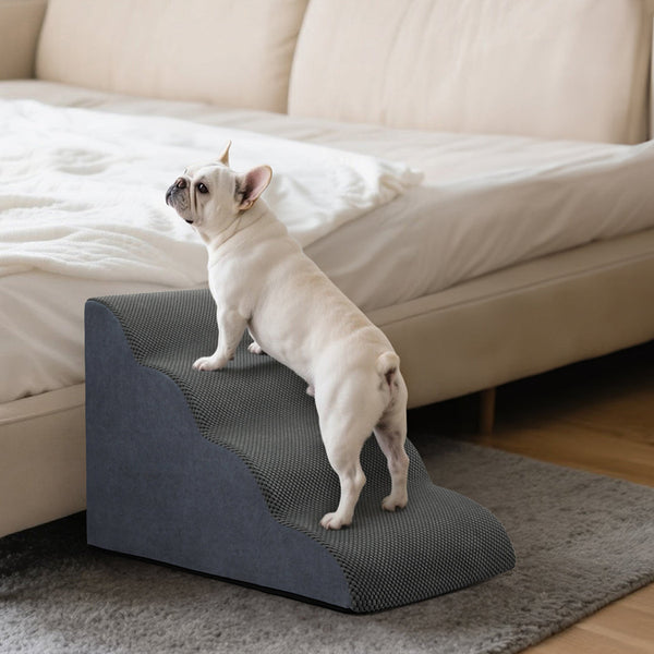 Pawz 4 Step Pet Stairs For Dogs High Density Foam Grey Pet Transport
