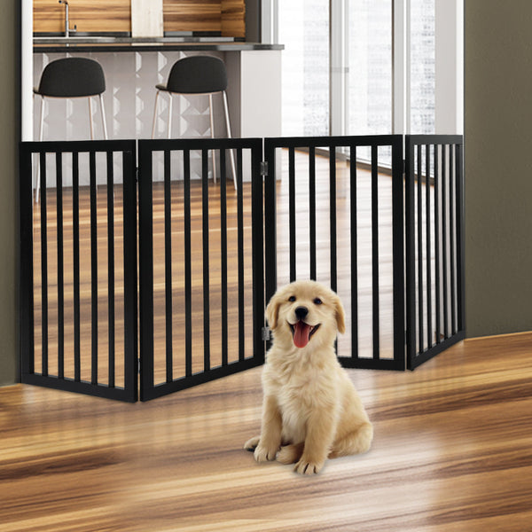 Pawz 4 Panels Pet Gate Dog Fence Black 600X 3Mm Fences & Pens