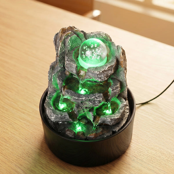 Spector Tabletop Water Fountain With Led Light & 3 Flow Levels Fountains