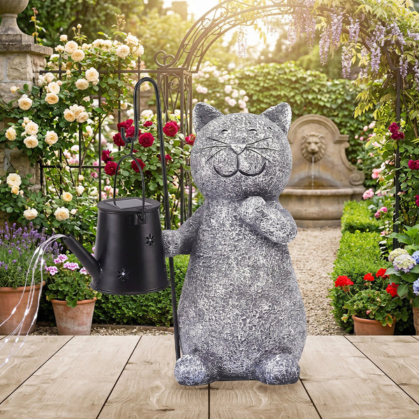 Emitto Cat Solar Garden Statue Weatherproof Led Light Decor Ornaments & Statues
