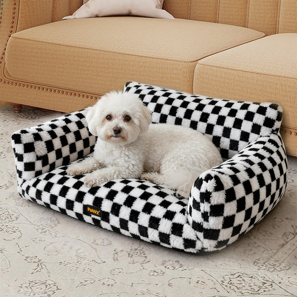 Pawz Pet Bed Plush Checkered Dog Washable Cat Pet Beds