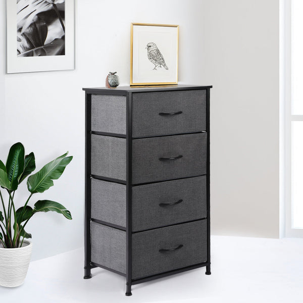 Levede Storage Cabinet Tower Chest Dark Grey Cabinets & Cupboards