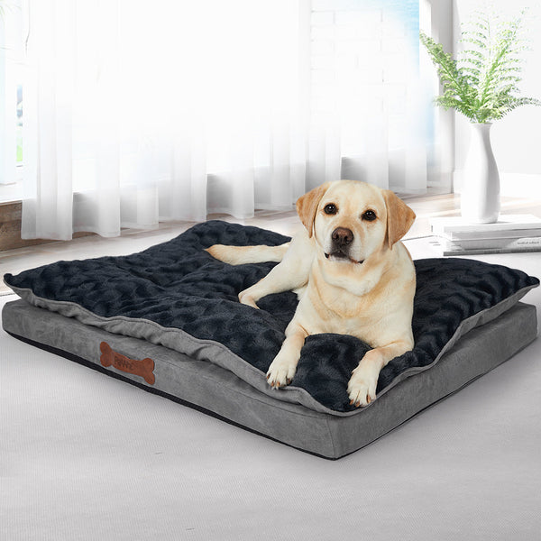 Dog Calming Bed Warm Soft Plush Comfy Xl Grey Large Pet Beds