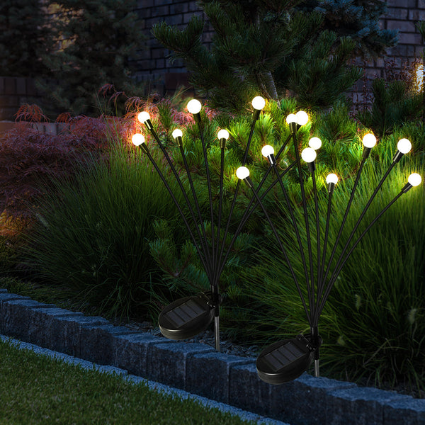 Firfly Solar Lawn Lights 8Led 4Pc Outdoor Black Landscape & Walkway Lights