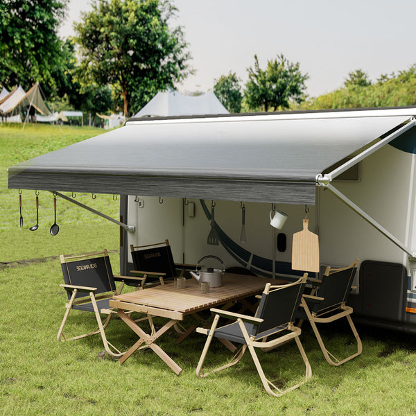 Manan 18Ft Rv Awning Fabric Replacement 18.05Oz Grey Awnings