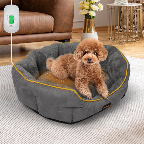 Pawz Electric Pet Bed Heated Grey Medium Pet Beds