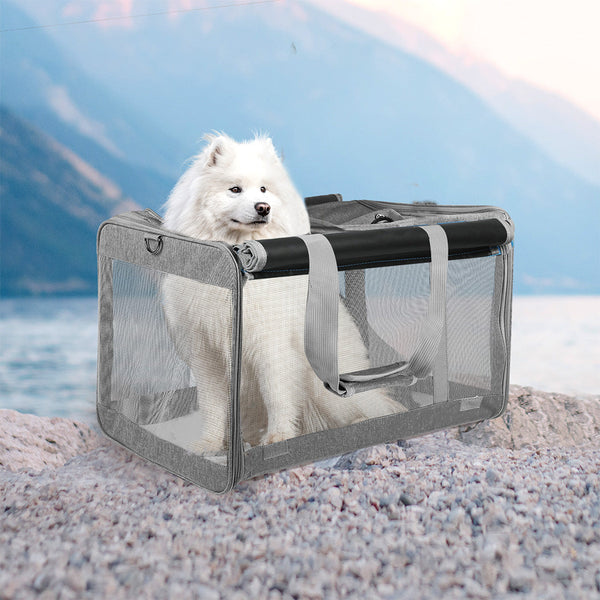 Pawz 3 In 1 Pet Soft Crate Dog Cat Carrier Xl Size Grey Versatile And Comfortable Travel Solution Pet Transport