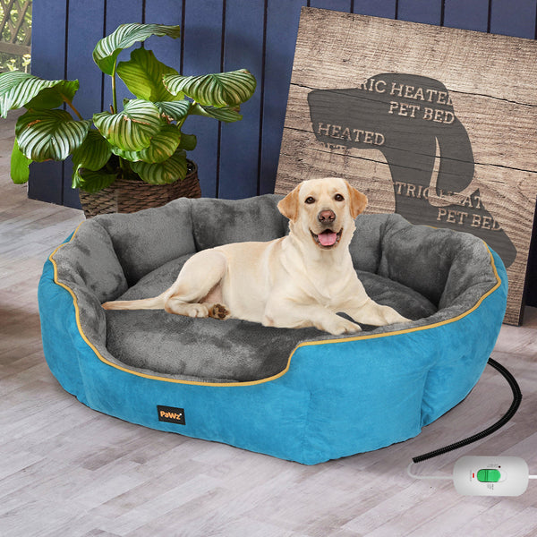 Pawz Electric Pet Bed Heated Blue Large Pet Beds