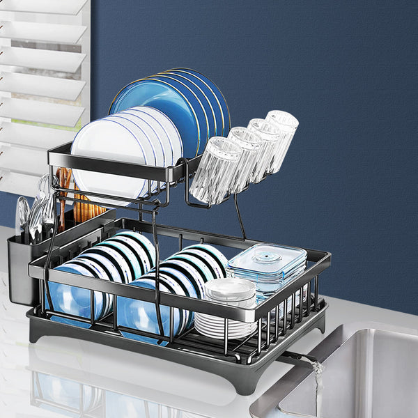 Toque Detachable Dish Drying Rack Cutlery Black Racks & Hooks