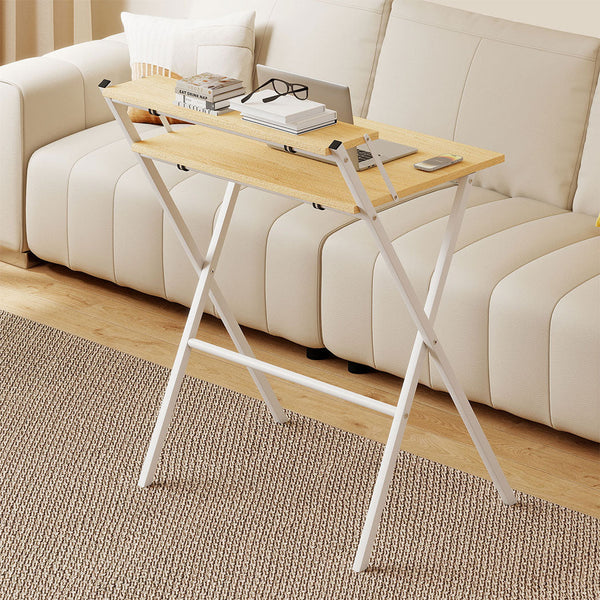 Levede Foldable Computer Desk Office Study Oak Home Office Desks