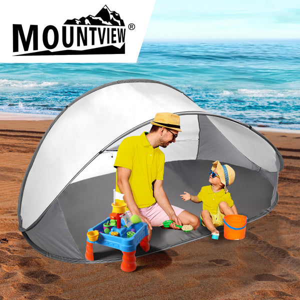 Mountview Pop Up Tent Camping Beach Grey Tents