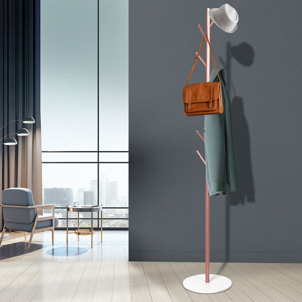 Levede Coat Rack Hat Clothes Stand Hanger Rose Gold Elegant Storage Solution Coat & Hat Racks