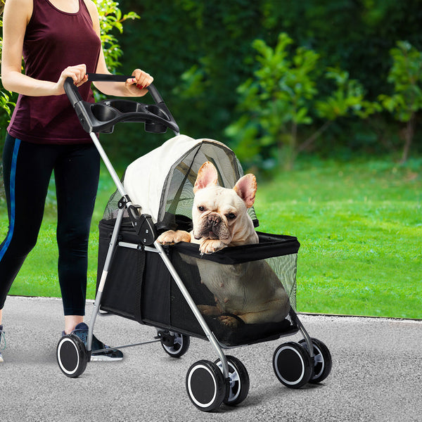 Pawz Large Pet Stroller Dog Cat Carrier Black Dog Strollers