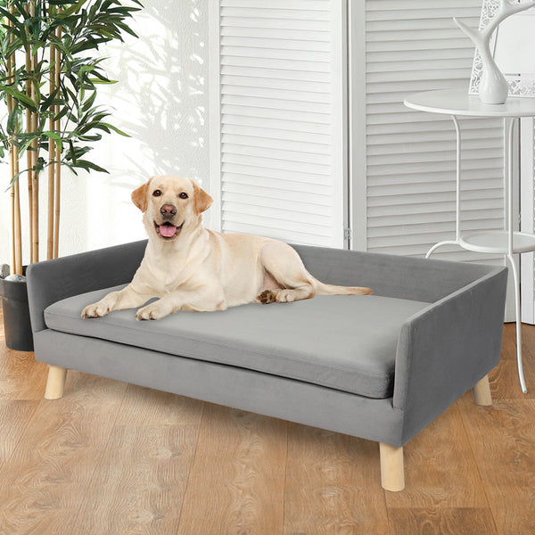 Pawz Pet Sofa Bed Dog Warm Soft Lounge Grey Pet Beds