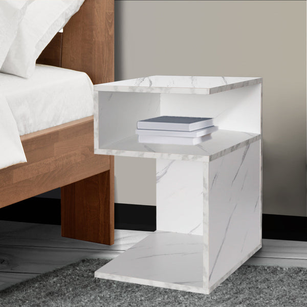 Levede 1X Drawers Side White Bedside Tables