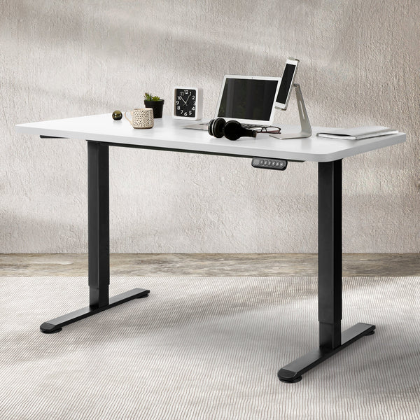 Levede Desktop For Motorised Adjustable Black 140X70cm White Home Office Desks