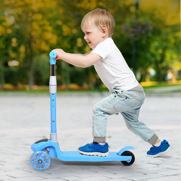 Bopeep Foldable Kids Scooter Led Music Blue Push Scooters