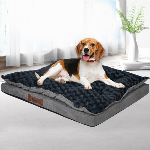 Dog Calming Bed Warm Soft Plush Comfy Grey Small Pet Beds