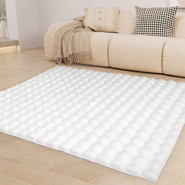 Marlow Floor Rug Carpet Fluffy Faux Rabbit Fur 80X120cm Rugs