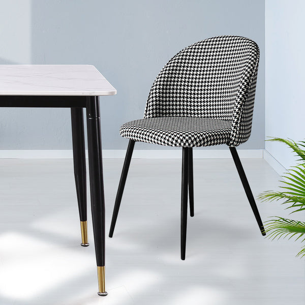 Levede Set Of 2 Black And White For Kitchen Or Cafe Stylish Seating Solution Dining Chairs