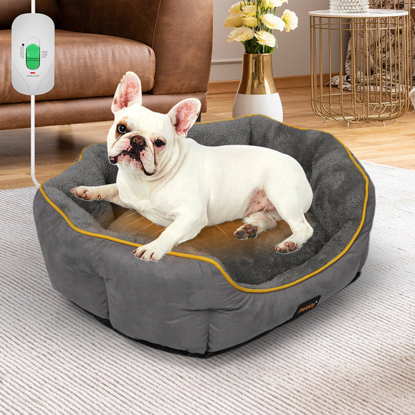 Pawz Electric Pet Heater Bed Heated S Grey Small Pet Beds