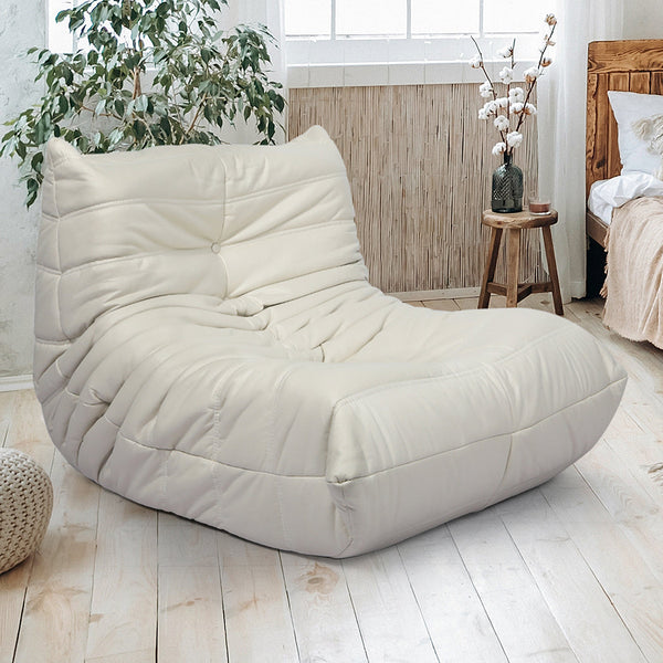 Levede Floor Chair Caterpillar Sofa Beige Sofas Armchairs & Couches