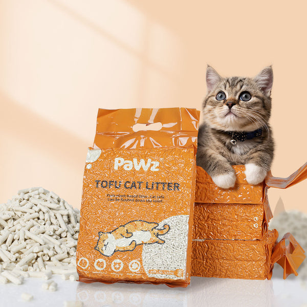 Pawz 2.5Kg Tofu Clumping Natural 6Pcs Cat Litter