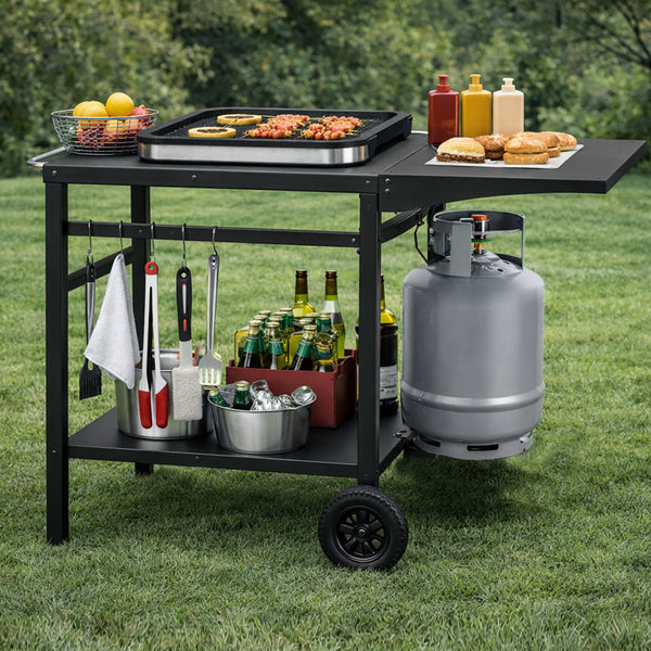 Levede Foldable Outdoor Kitchen Cart With Wheels Bbq Prep Table Kitchen Carts