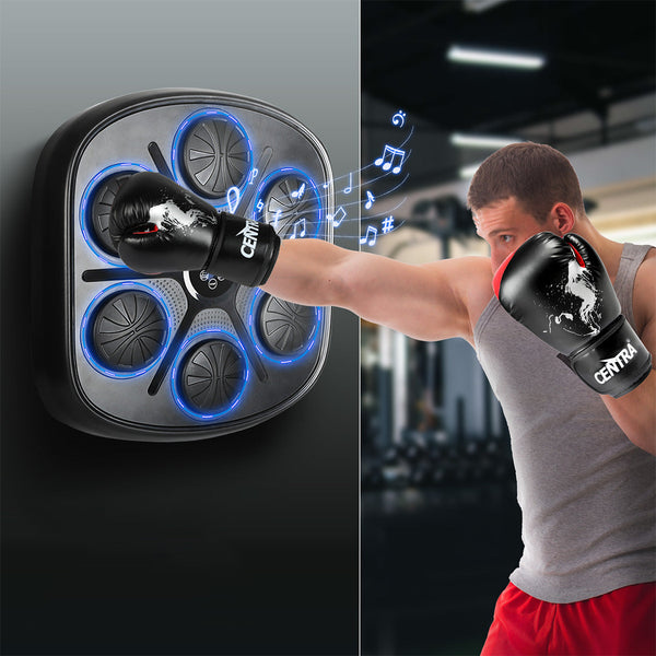 Centra Punching Box With 8 Oz Boxing Glove Wall Mounted Smart Music Trainer Black Punching Bags