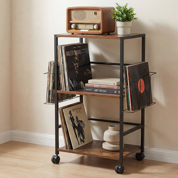 Levede Record Player Stand With 3 Tier Storage & Display Area Tv Stands & Mounts