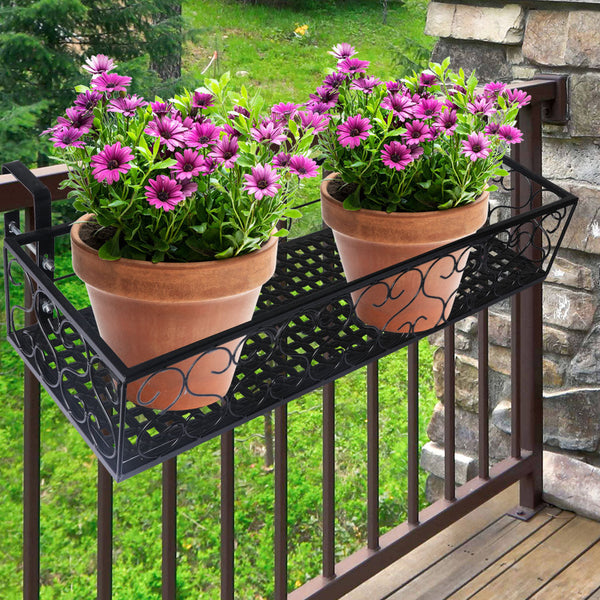 Levede Plant Stand Outdoor Indoor Home Black Rectangle Plant Stands