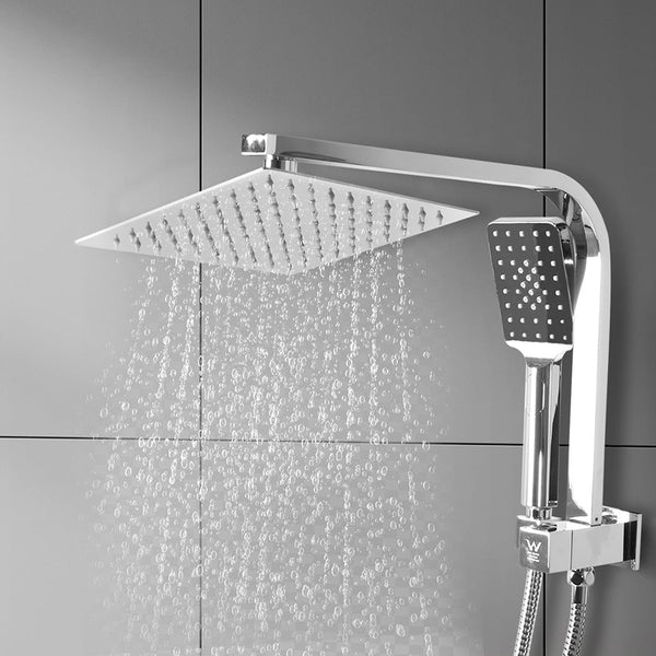 High Pressure Shower Head Set Rain Square Silver Shower Heads & Combos