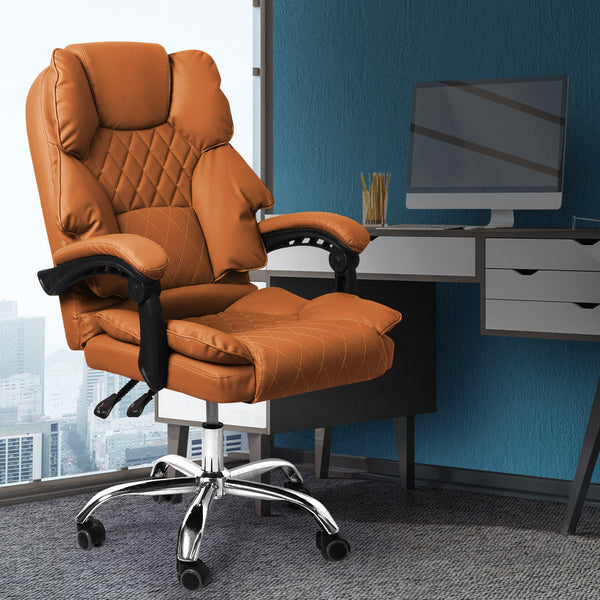 Levede Gaming Chair Office Computer Brown Ergonomic Seating For Work Or Play Without Footrest Office Chairs