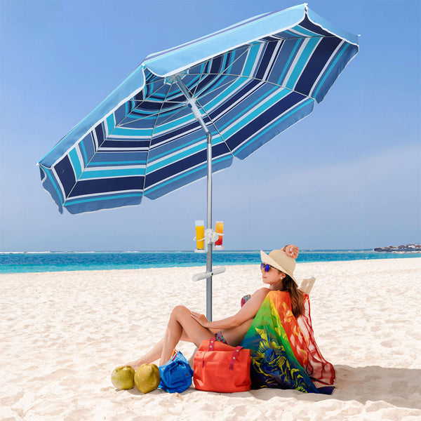 Mountview 2.2M Outdoor Sand Blue Beach Umbrellas