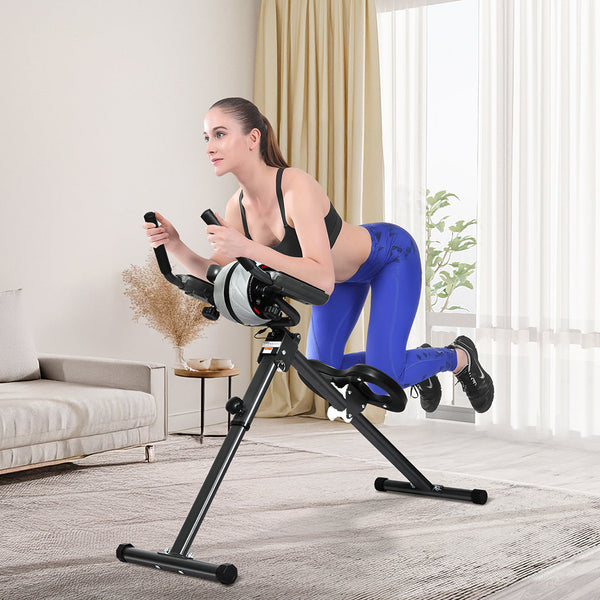 Centra Folding Ab Machine Roller Wheel Workout Mat Abdominal Machines