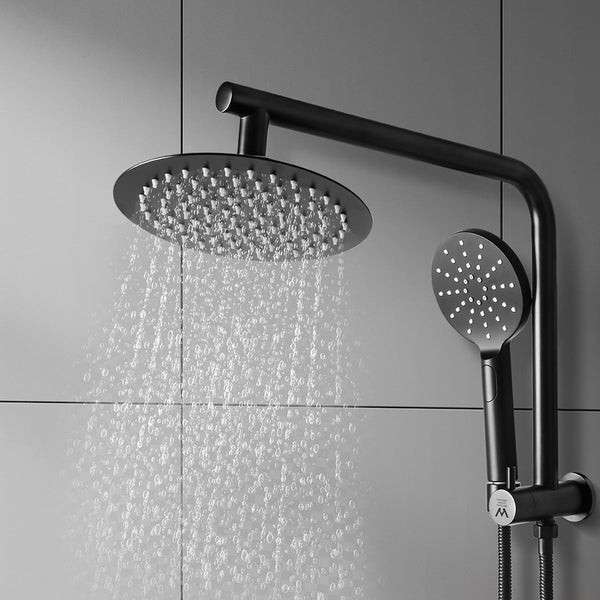 Shower Head High Pressure Set Rain Round Black Shower Heads & Combos