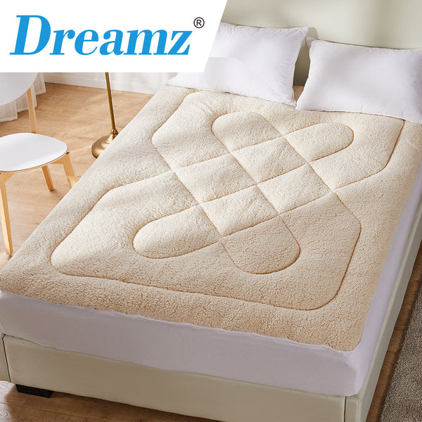 Dreamz Mattress Topper 100% Wool Underlay Double Mattress Toppers & Protectors