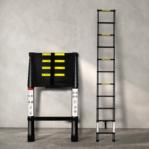 Black 3.2 Meter Telescopic Ladder Folding & Step Ladders