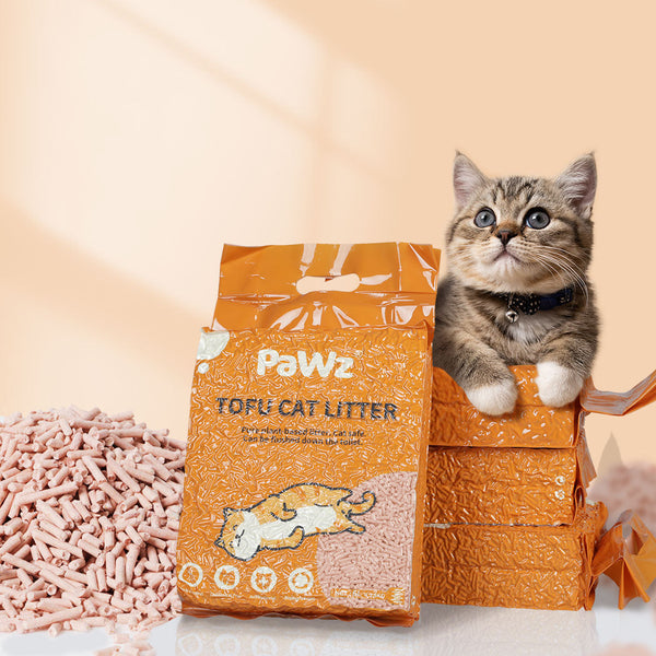 Pawz 2.5Kg Tofu Clumping Peach 4Pcs Cat Litter