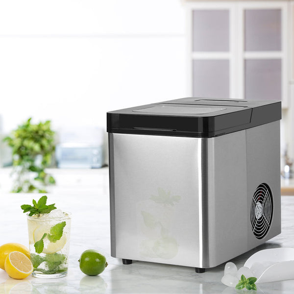 Spector Ice Maker Commercial 2.1L Portable Silver Countertop Ice Makers