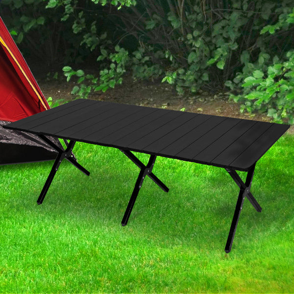 Levede Folding Camping Table Portable Black Camping Tables