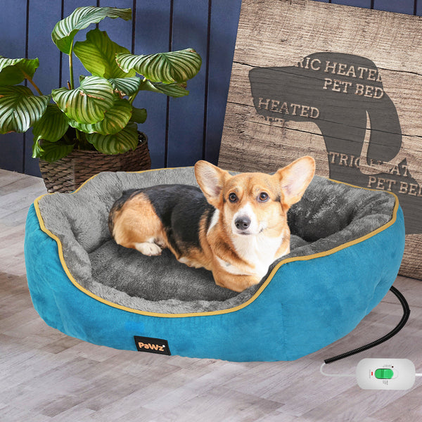 Pawz Electric Pet Warmer Bed Heated S Blue Small Pet Beds