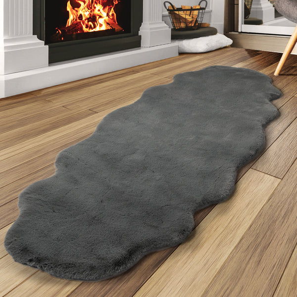 Marlow Floor Rug Area Cloud Fluffy 80X200cm Grey Rugs