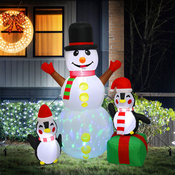 Santaco 1.8M Inflatable Christmas Snowman Led Lights Seasonal Decorations