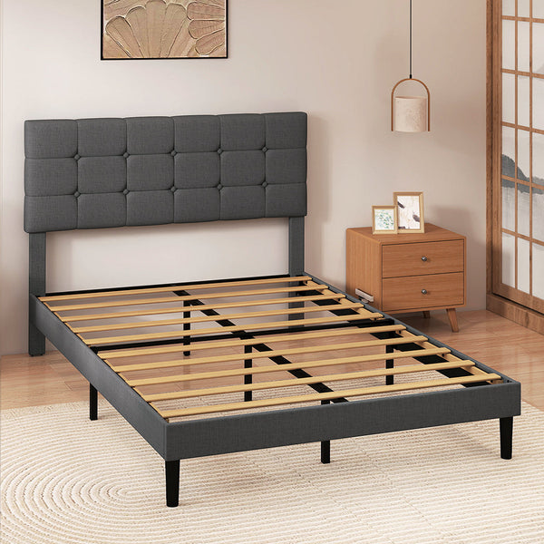 Levede Bed Frame Upholstered Platform Mattress Base Queen Queen Bed Frames
