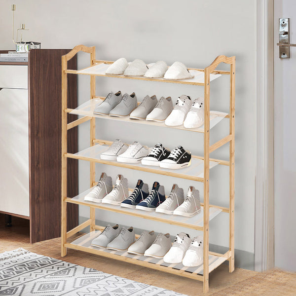 Levede Bamboo Shoe Rack Storage Wooden Shoe Racks