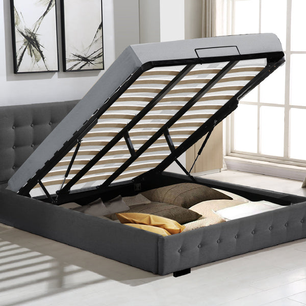 Levede King Fabric Bed Frame Tufted Dark Grey Stylish And Comfortable Sleep Solution For Bedroom King Bed Frames